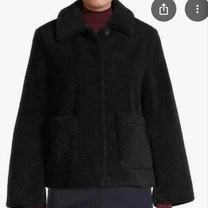 Rebecca Minkoff Harley Teddy Sherpa Jacket Snap Button